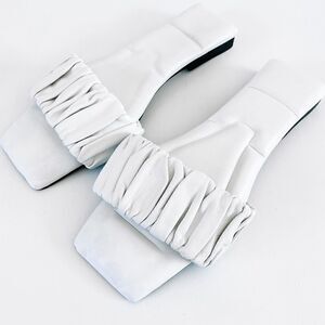 Khaite Sandals Crete Ruched Leather Square Toe